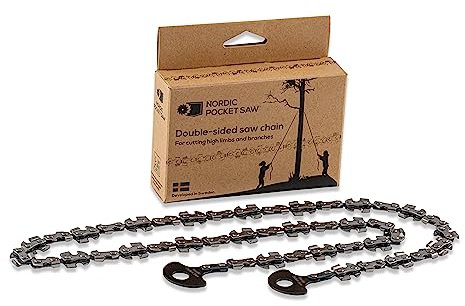 Nordic Pocket Saw Double Sided Chain for Rope Saw - 83 cm Sawchain for High Branches with 43 Teeth on Each Side - Bi-Directional Teeth cuts in Both Directions - Rope Chainsaw