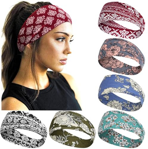 Kavya Stirnband Damen Sport,6 Stück Haarband Damen Dünn, Haarbänder Workout Yoga Haarschmuck Headband