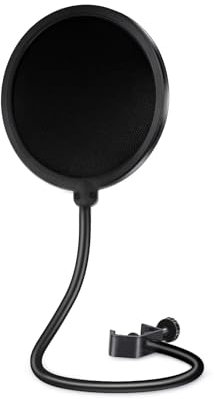 SUUNTOK Microphone Pop Filter for Blue Yeti and Other Mics, Microphone Pop Shield with Enhanced Flexible 360° Gooseneck Clip Stabilizing Arm for Vocal Recording, Live Broadcasting, Gaming (Mesh)