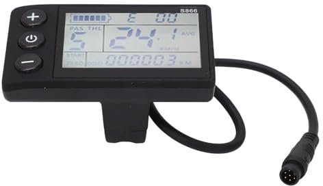 BuyWeek Elektrofahrrad LCD Display, Elektrisches Fahrradcomputer 6P Wasserdichter Anschluss E-Bike LCD Anzeigefeld Elektrofahrrad Tachometer