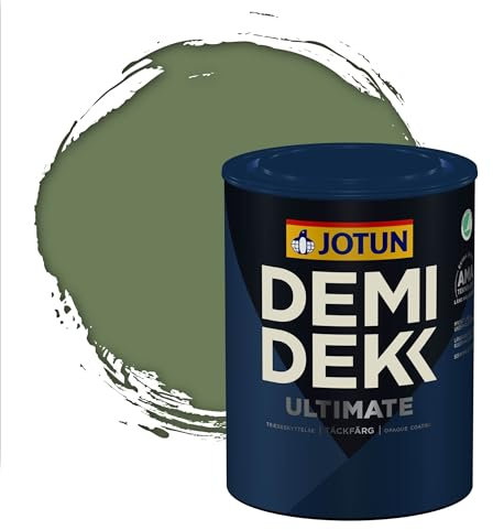 Jotun - Peinture Bois, Lasure Opaque pour Extérieur et Intérieur Satinée - DEMI DEKK CLEAN TECH - RAL 6011 - Vert Réséda - 0,75L