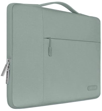 MOSISO Laptop Custodia Borsa Porta PC Compatibile con MacBook Air 13 M3 A3113 M2 A2681 M1 A2337 A2179 A1932/Pro 13 M3 M2 M1 A2338 A2251 A2289 A2159,Poliestere Multifunzionale Manica, Verde Antico