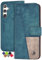 overz Hülle für Samsung S24 Klappbar Handyhülle mit RFID-Schutz Flip Case Cover Schutzhülle Klapphülle aus PU Leder für Samsung Galaxy S 24 5G - Türkis