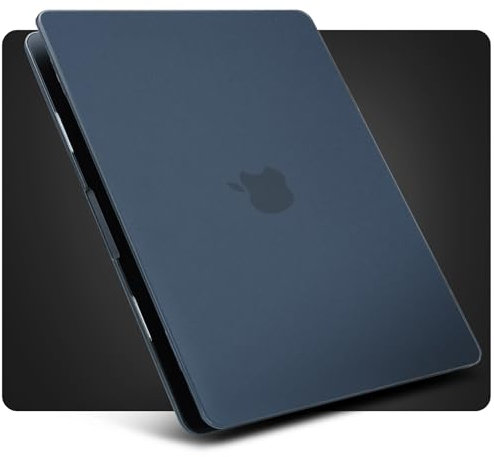 ZYB Hülle Kompatibel mit MacBook Air 13.6 Zoll M4 M3 M2 (2025 2024 2022 Freisetzung) Modell A3240 A3113 A2681, Ultradünne Schutzhülle Hartschale Hard Case, Matt Mitternacht
