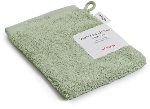s.Oliver Waschlappen 16x21 cm - 100% Baumwolle, 600 g/m², weich & angenehm, Waschhandschuh hellgrün