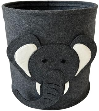 Aufbewahrungskorb Elefant rund Aufbewahrungsbox Tiermotiv Kinderzimmer HTI living