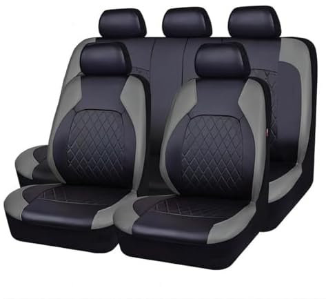 9 Stück Autositzbezüge für VW Tiguan 2016-2019 2020 2021 2022 2023 SEL R-Line Elegance, Wasserdicht Auto Sitzbezüge Sitzschoner, Leder Sitzbezügesets Atmungsaktiv Verschleißfest Sitzbezug Auto Zubehör