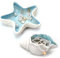 JABNOW 2 Stück Schmuckschale Keramik, Seestern Schmucktabletts, Muschel Deko Schalen, Porzellan Schmuckteller Set, Deko Tablett Keramik Flur, Jewelry Tray für Ringe Ohrringe Halsketten Lippenstifte