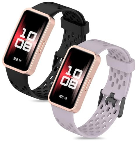 MIJOBS 2 Correas de Silicona Compatible con Huawei Band 9/NFC y Huawei Band 8/NFC Pulseras de Repuesto, Huawei Band 8/9 Reloj Accesorios, Suave, Transpirable, Deportivo Correas