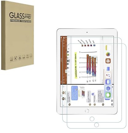 HYGMOCC Design per Apple 9,7 iPad 6 / 5 / iPad Air 2 / iPad Air 1 pellicola protettiva in vetro temperato, antigraffio, senza bolle, ad alta definizione (confezione da 2)