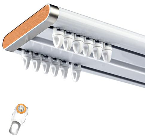 Binario per tende da soffitto con clip, divisorio per tende, binari per doccia e camper, tenda scorrevole per finestre da 142,2 cm