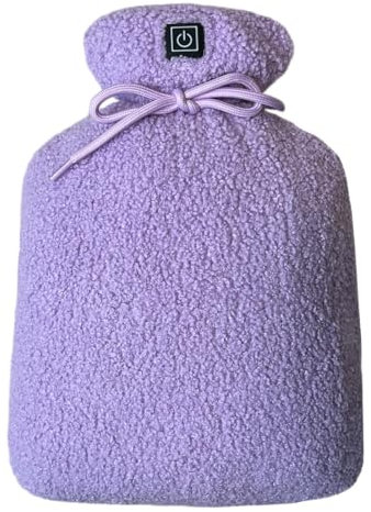 Warmpi® Buddy Teddy - Lila - Elektrische infrarot Wärmflasche mit Powerbank (10.000mah) - Kabellos - Beidseitig warm - Infrarot bis 65°C - 30x20 cm (Lila)