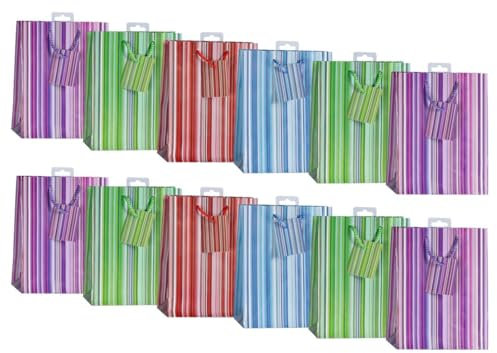 Laro Medium Geschenktüten 10-100 Stk Medium, Anzahl:96, Muster Tüten:Streifen Party