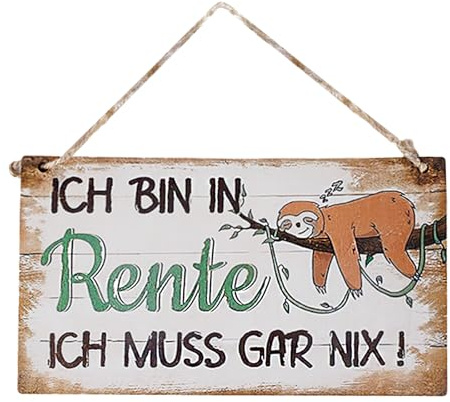 Ruhestand Geschenke Frauen und Männer, Ein Schild mit “Ich bin in Rente”, Renteneintritt Geschenk Frau Rentner Geschenk Mann Frau Ruhestand Rentner Deko Rentnerin Lustiger Holzschild Türschilder