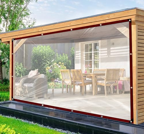 Transparente Plane - Durchsichtige Plane Mit öSen 3x6m Abdeckplane Transparent für Außenbereich, Winter Wetterfest Terrassenplane für Balkon Gartenmöbel Hühnerstall