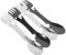 HANABASS 4 Piezas herramienta de camping multifuncional cuchara tenedor de camping cuchara multifunción cubiertos compactos para acampar cuchara de metal Cuchara portátil Acero inoxidable