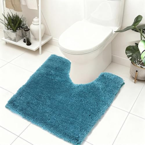 Baahrnom Microfibre Tapis de Bain 50x50 cm,Tapis de WC Contour Antidérapant | Tapis Salle de Bain Lavable Machine, Tapis de Toilette WC Absorbant pour Les Toilettes