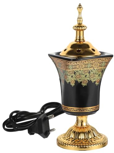 SOLUSTRE Elektrischer Weihrauchbrenner Arabischer Keramik Censer für Schlafzimmer Aromatherapie Raumduft Dekorativ und