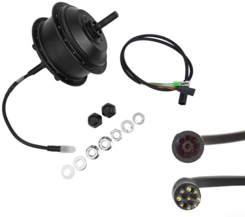 Radnabenmotor bürstenlos für E-Bike hinten, 350 W, 36 V/48 V, passend für 135 mm, 175 mm, 195 mm Hinterradgabeln mit 36 Löchern und 9-poligem Kabel (36 V, 250 W, 195 mm)