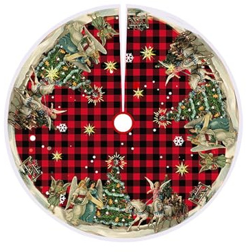 Janety Christmas Tree Blanket, Round Christmas Tree Skirt 90cm | Christmas Tree Rug for Christmas and New Year Decoration