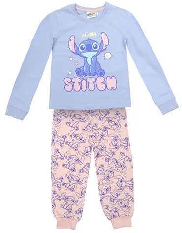 Disney Lilo und Stitch Mädchen-Schlafanzug, Stitch Pyjama, Schlafi, Jugendliche, bequem, Nachrtwäsche, 100% Baumwolle, Gr. 128-176