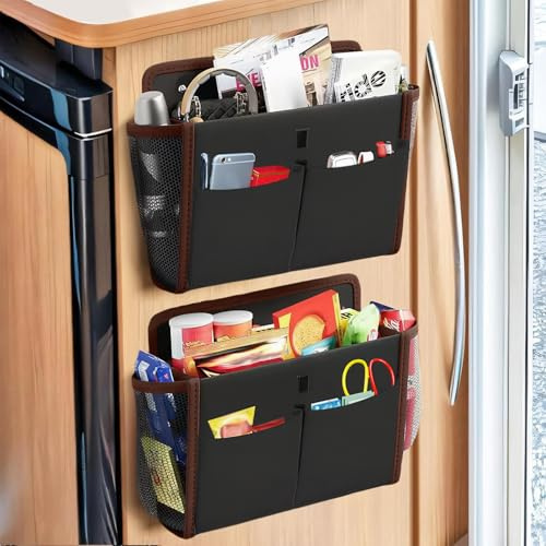 Exquilnova 2 Stück Wohnmobil Camping Organizer, Tür Organizer Hängend Selbstklebend, Faltbarer Schuhorganizer Hängeorganizer Platzsparend für Büro, Wohnmobil, Camping Küche, Wohnwagen Deko