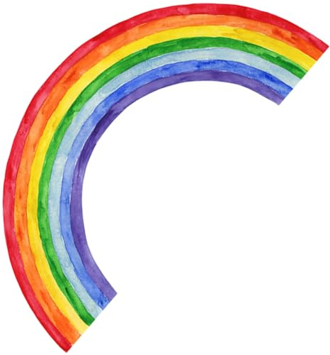 Regenbogen Wandaufkleber, PVC Selbstklebend und Abnehmbar | Farbenfrohe Wanddeko für Glatte Flächen, Schnelle Raumgestaltung ohne Farbe, fürs Babyzimmer und Spielzimmer