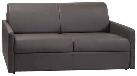 Vente-unique - Schlafsofa 3 Calife - Kunstleder - grau