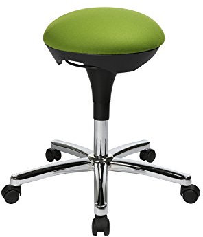 TOPSTAR Hocker Hoc 20 - Bezug grün in Filzoptik - Rollhocker, Drehhocker mit Hartbodenrollen