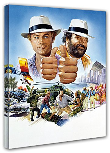 Terence Hill und Bud Spencer Leinwand- Vier Fäuste gegen Rio - Kunstdruck Renato Casaro Edition (60 x 80 cm)