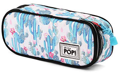 Oh My Pop! Cactus-Pencil Case, Green, 21 x 10 cm