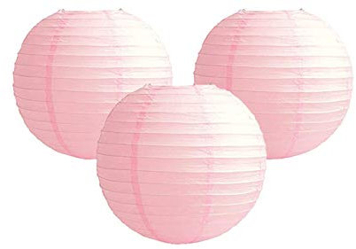 Paquete de 3 pantallas de lámpara de papel para fiesta, cumpleaños, Baby Shower, decoración de fiesta de boda (rosa, 20cm)