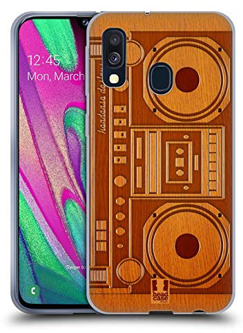 Head Case Designs Boombox Gadget en Bois Coque en Gel Doux Compatible avec Samsung Galaxy A40 (2019)