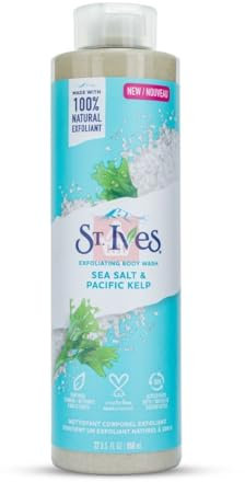 St. Ives Purifying Sea Salt & Pacific Kelp Exfoliating Body Wash (650ml) Made with Plant-Based Cleansers & 100% Natural Exfoliant 16 oz Shower Gel