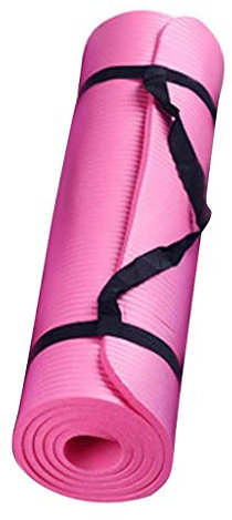 Yogamatte Gymnastikmatte 60 x 25 x 1.5cm, Hautfreundliche Fitnessmatte Yogamatte Anti-Rutsch Sports Fitness Mat Yoga-Matte Mit Trageriemen, sehr empfehlenswert für Anfänger! (Rot)