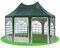 Stabilezelte Gartenpavillon 3x4,1m mit Seitenteilen Arabica Pagodenzelt 8-eck PVC GRÜN BEIGE