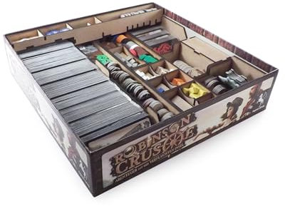 The Game Doctors Brettspiel Organizer kompatibel mit Robinson Crusoe und Erweiterung Die Fahrt der Beagle