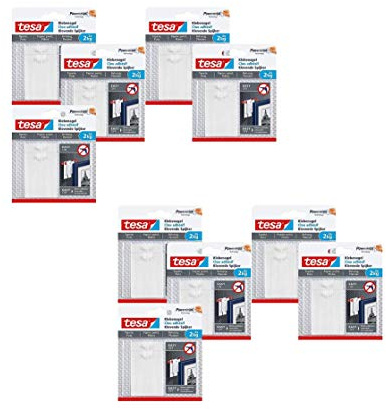 tesa 77776-00000-00 Klebenagel für Tapeten und Putz/Selbstklebende Nägel für empfindliche Oberflächen/Leicht anzubringen und zu entfernen-rückstandslos / 2 x 2kg Halteleistung, 2 Kg, 2 Stück (10)