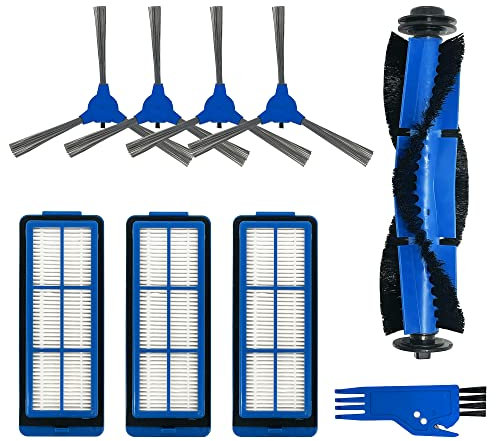 Smilefil Replacement Accessories for Eufy RoboVac 11S Max, RoboVac 15C Max, RoboVac 30C Max, G30, G30 Edge Verge, G10 Hybrid Robot Vacuum Cleaner Spares Parts, 1 Main Brush, 4 Side Brushes, 3 Filters