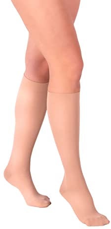 RIEMTEX Kompressionsstrümpfe Klasse 1 CCL1 Stützstrümpfe für Damen und Herren geschlossene Spitze Schwarz oder Beige Classic Serie 7111 (Größe 5, Beige)