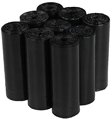 Saedy 5 L Small Bin Liner Bags, 225 Bags/9 Rolls, Black