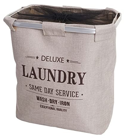 Mendler Wäschesammler HWC-C34 1 Fach 56x49x30cm 82l - beige