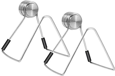 Lot de 2 porte-éponges magnétiques pour évier de cuisine en acier inoxydable - Sans perforation - Séchage rapide - Accessoires de cuisine pour comptoir (L (6 x 6 x 5,5 cm)