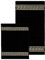 Badematte Badezimmerteppich Badteppich Duschmatte Badvorleger Set 2 teilig griechisches Mäander Muster in Schwarz Gold mit Noppen - 100% Baumwolle rutschfest waschbar Fussbodenheizung - 2er Set