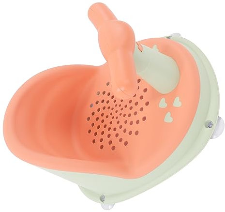 Sedia da Doccia Pieghevole per Neonati, Seggiolino da Bagno per Bambini a Prova di Pelle in PP con Manico Staccabile Morbido Pieghevole per Attrezzature da Bagno per Bagni (Rosa Verde)