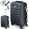 KESSER® Handgepäck Reisekoffer Hartschalen-Koffer Inkl. Kofferwaage + Gepäckanhänger | Trolley Gepäck Rollkoffer Zahlenschloss 4 Rollen ABS-Hartschale Teleskopgriff (55x40x25cm / 55 Liter Anthrazit)
