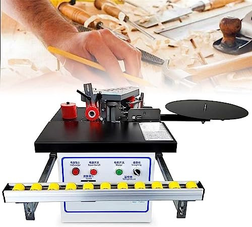 HACSYP Banding Machine, Curve Straight Edge Bander Machine, Woodworking Desktop Edgebander, Automatic Edge Banding Machine, Double-Sided Glue