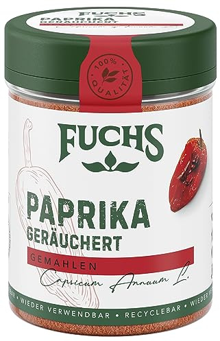 Fuchs Gewürze - Paprika geräuchert gemahlen - rauchiger Geschmack für BBQ, Gulasch oder Tofu - natürliche Zutaten - 60 g in wiederverwendbarer, recyclebarer Dose
