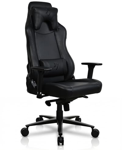 Arozzi Vernazza Premium SoftPU™ ecopelle di qualità automobilistica, ergonomica, per giochi o ufficio, sedia a sdraio, girevole e inclinata, braccioli 3D, supporto lombare e collo - (Pure Black)