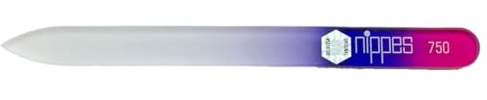 nippes Glasnagelfeile Lila, 14 cm, beidseitig verwendbar, Nagelglas | Glasfeile, für Fingernägel und Naturnägel, feilt in beide Richtungen, schonend, kompakt, Reiseformat, langlebig